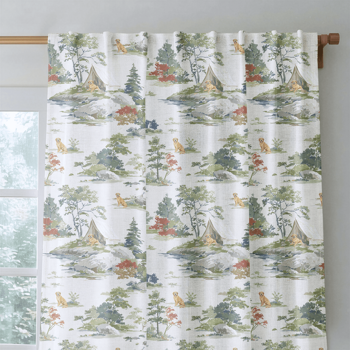Camping Retriever - Curtain Panel - The Drapery