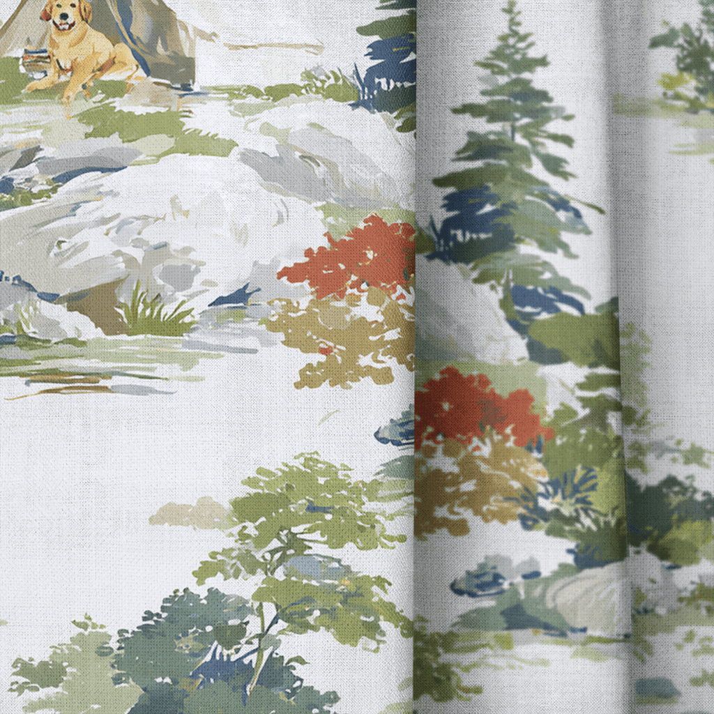 Camping Retriever - Curtain Panel - The Drapery