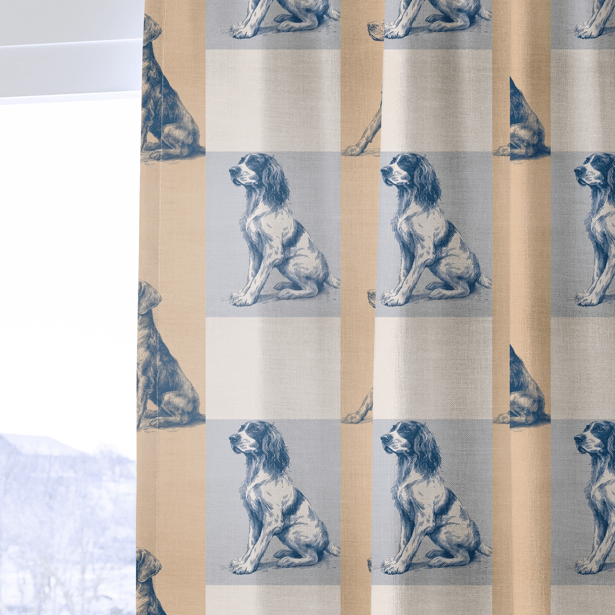 Canine Check - Curtain Panel - The Drapery