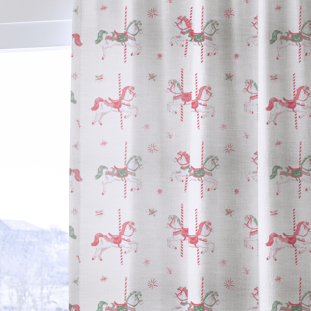Carousel Christmas - Curtain Panel - The Drapery