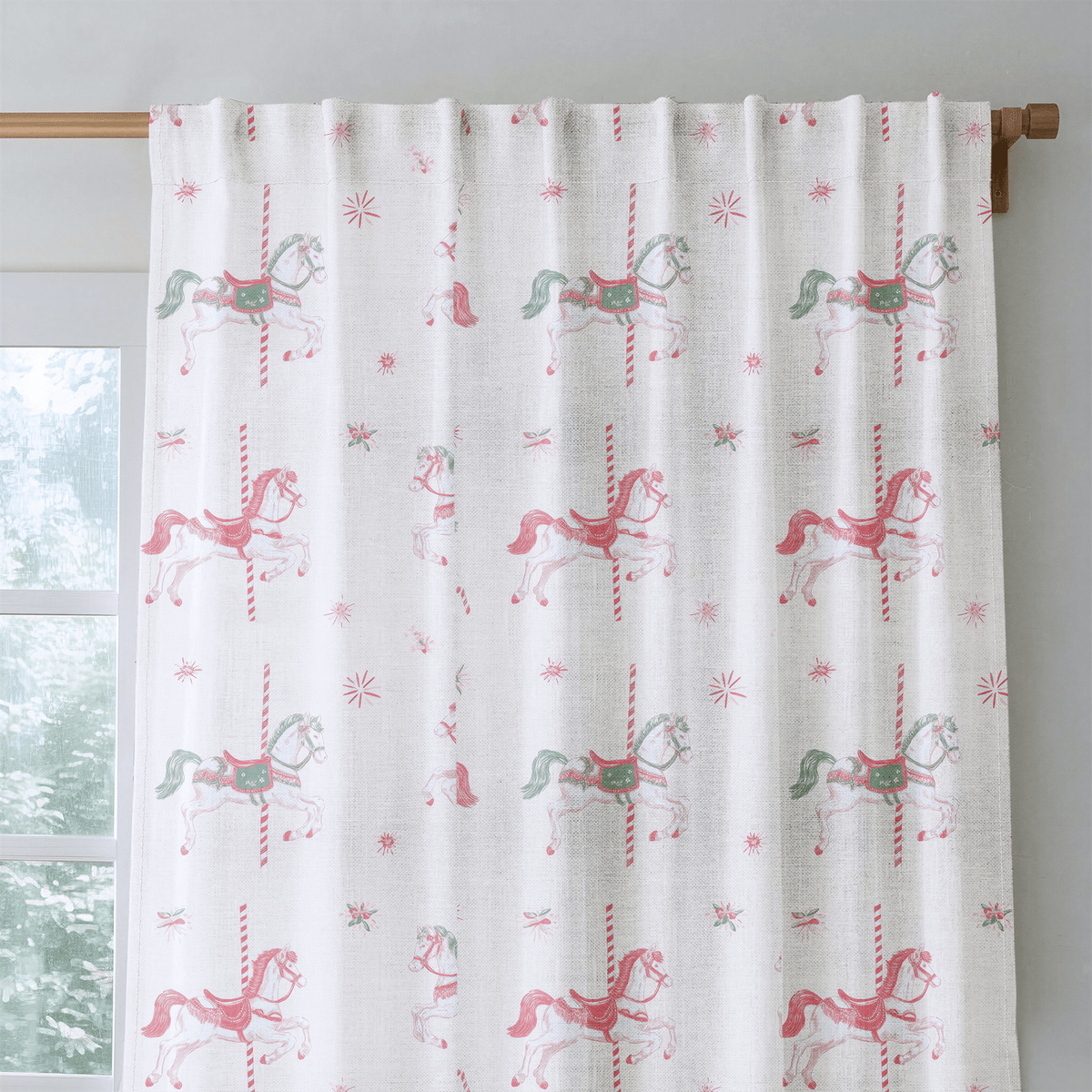 Carousel Christmas - Curtain Panel - The Drapery