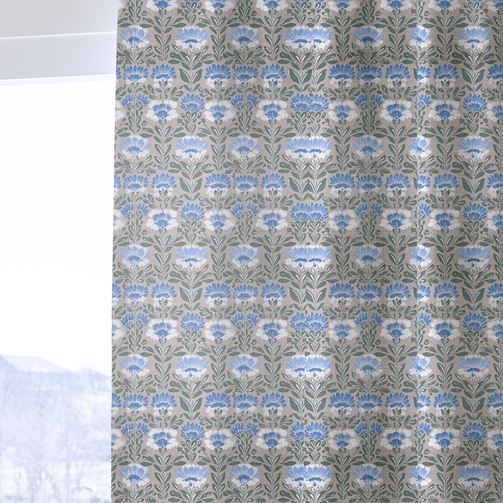 Carousel of Flowers - Curtain Panel - The Drapery