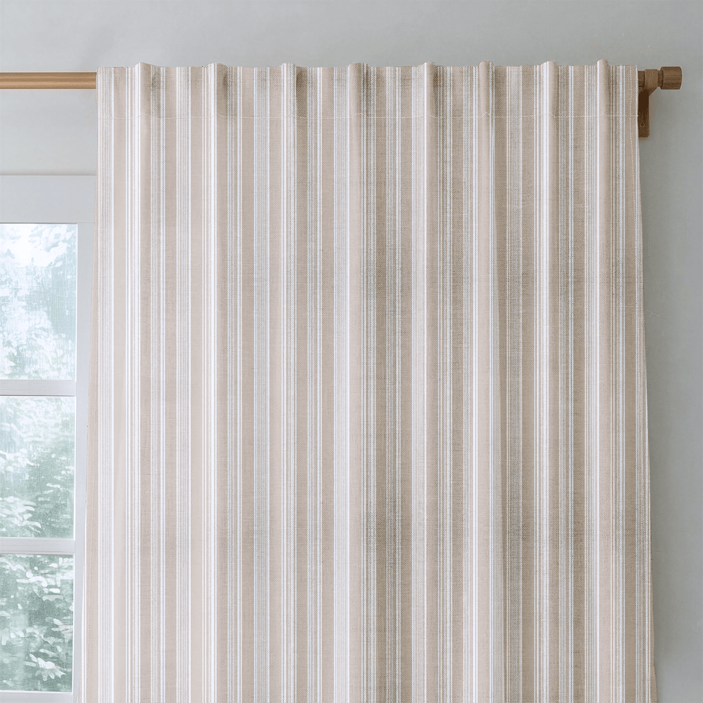 Cashmere Stripe - Curtain Panel - The Drapery