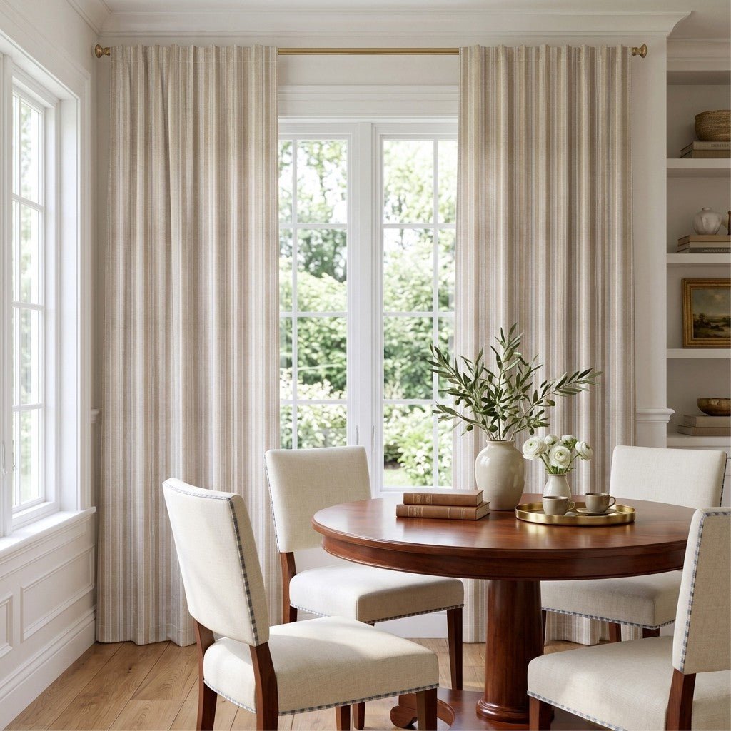 Cashmere Stripe - Curtain Panel - The Drapery