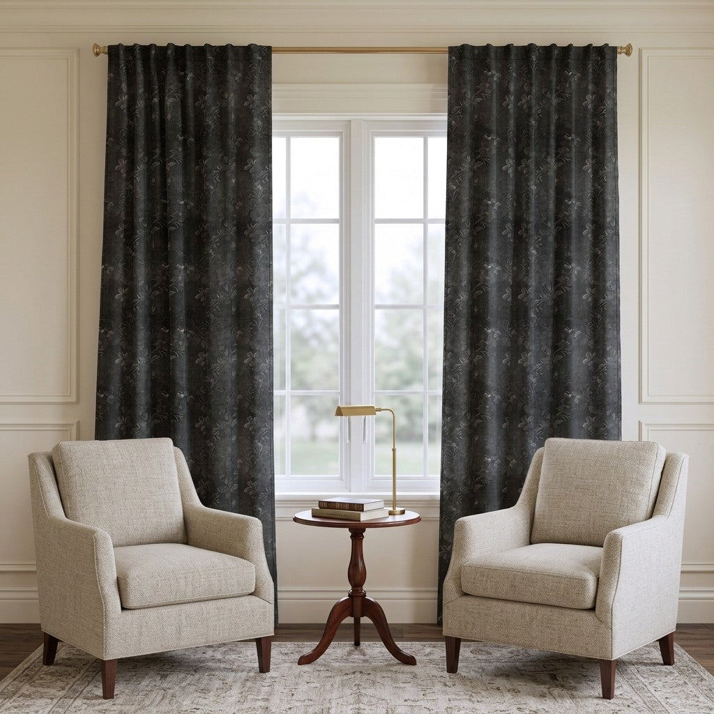 Shadow Botanica - Curtain Panel - Polished Sitting Room