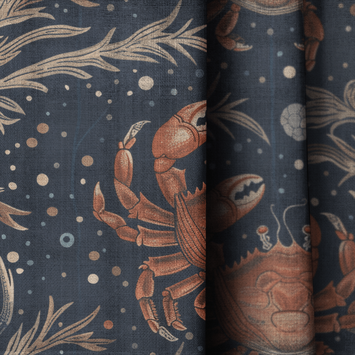 Celestial Crabs - Curtain Panel - The Drapery