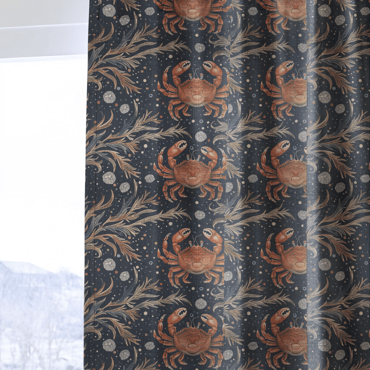 Celestial Crabs - Curtain Panel - The Drapery