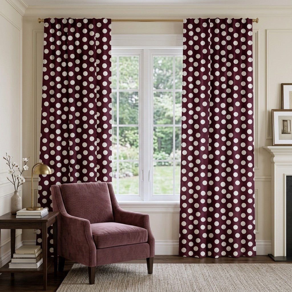 Charlotte Maroon - Curtain Panel - The Drapery
