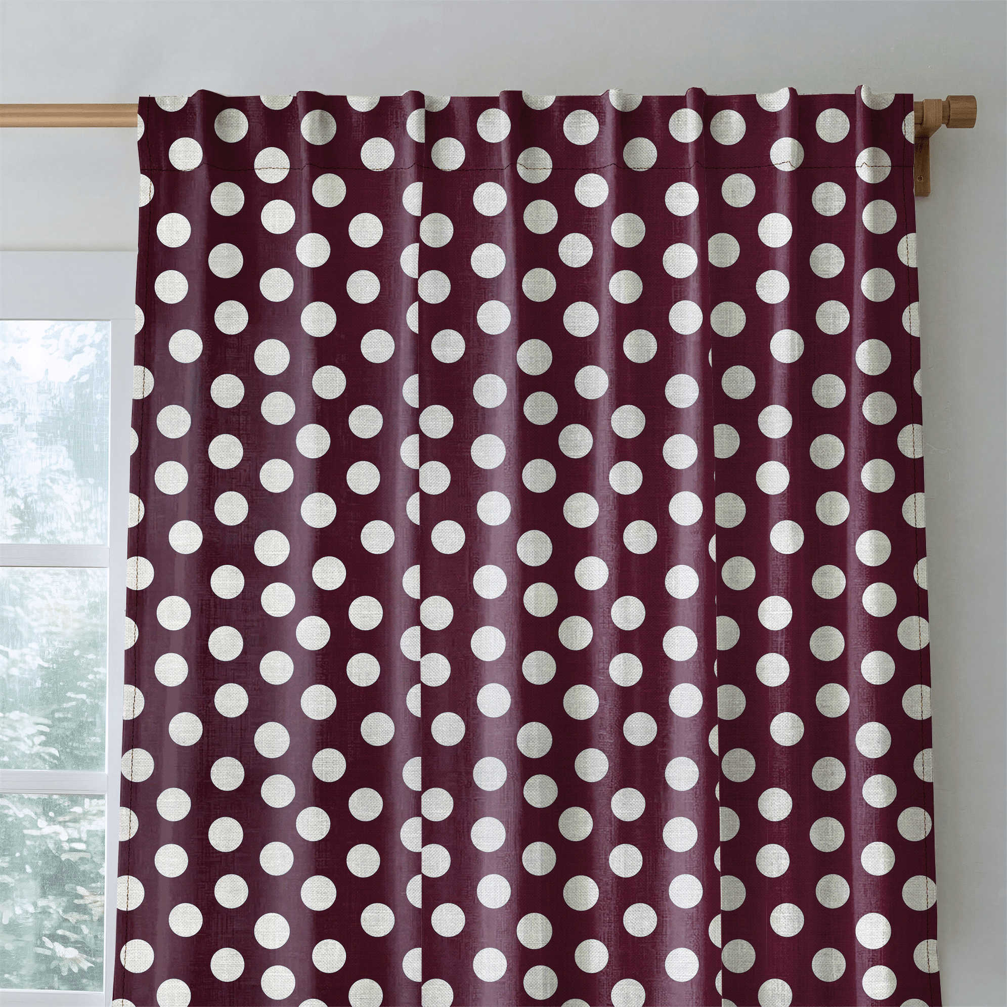 Charlotte Maroon - Curtain Panel - The Drapery