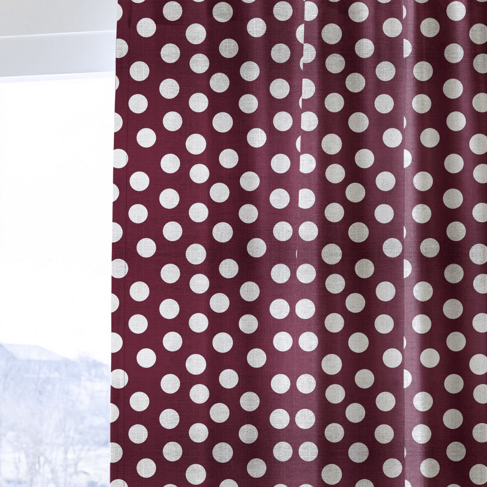 Charlotte Maroon - Curtain Panel - The Drapery