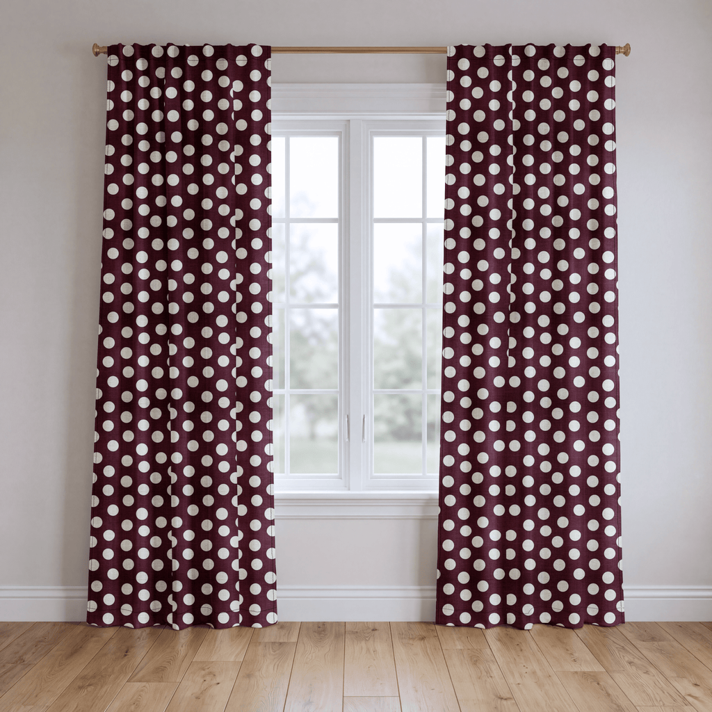 Charlotte Maroon - Curtain Panel - The Drapery