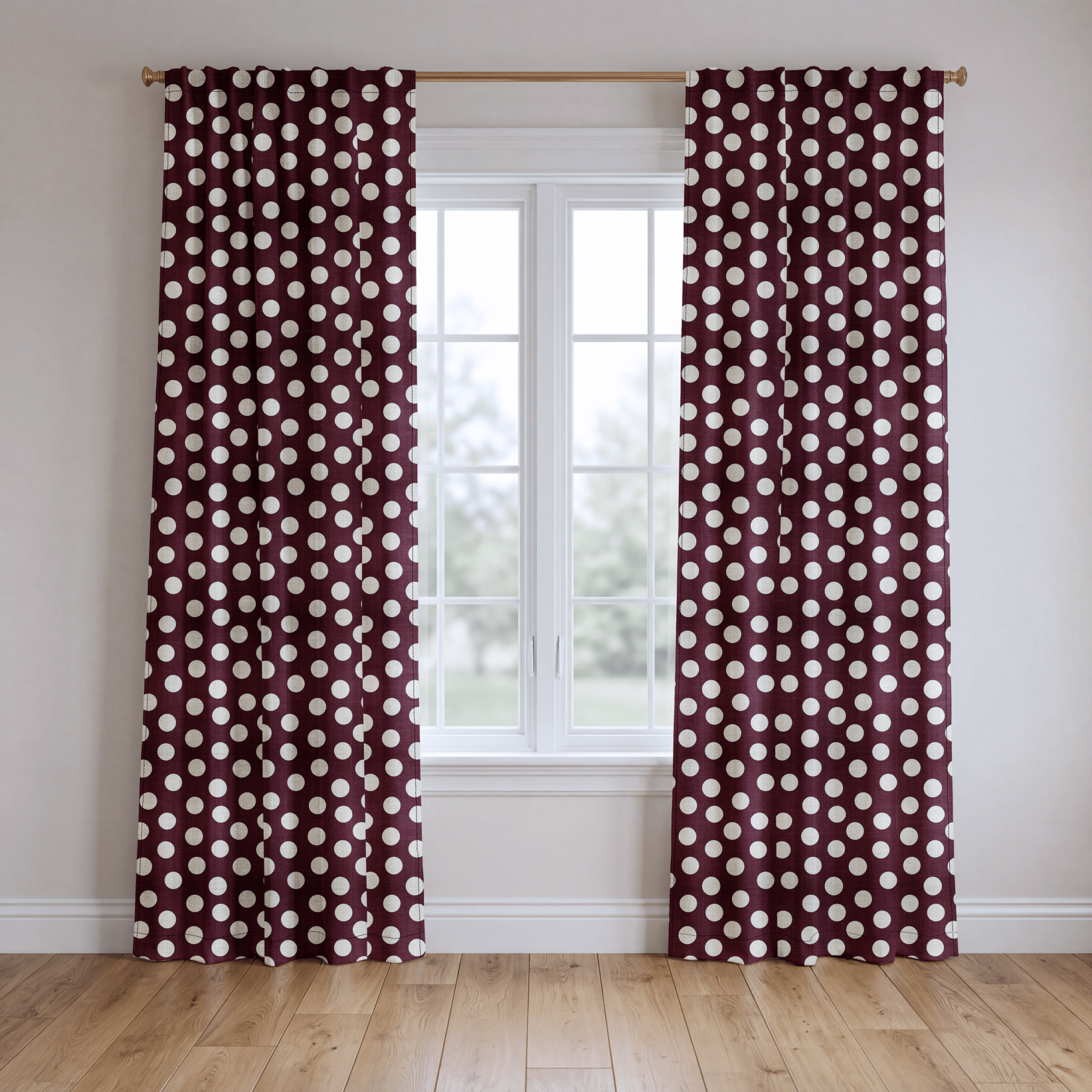 Charlotte Maroon - Curtain Panel - The Drapery