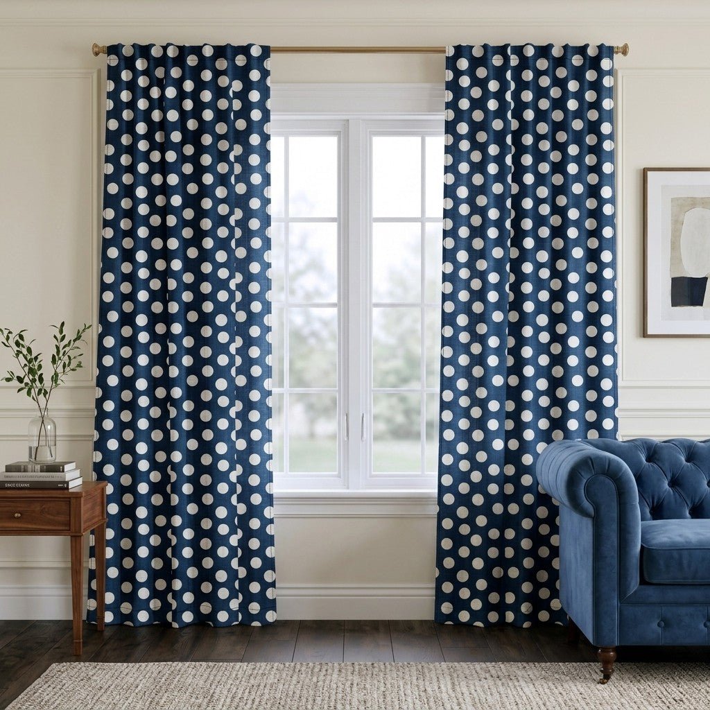 Charlotte Navy - Curtain Panel - The Drapery