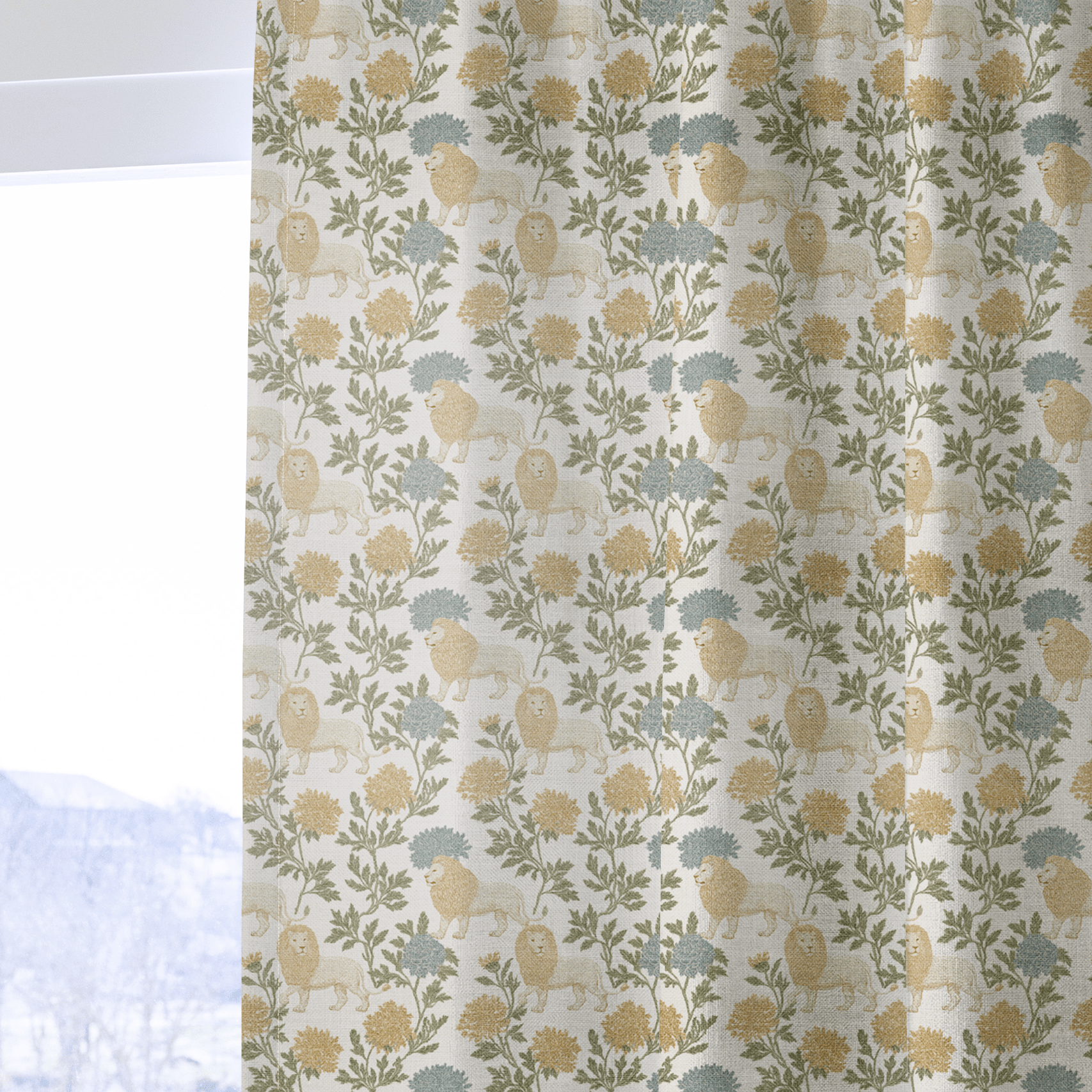 Chase Lions - Curtain Panel - The Drapery