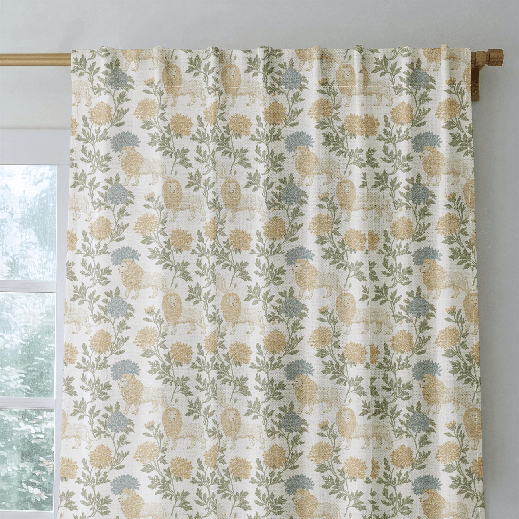 Chase Lions - Curtain Panel - The Drapery