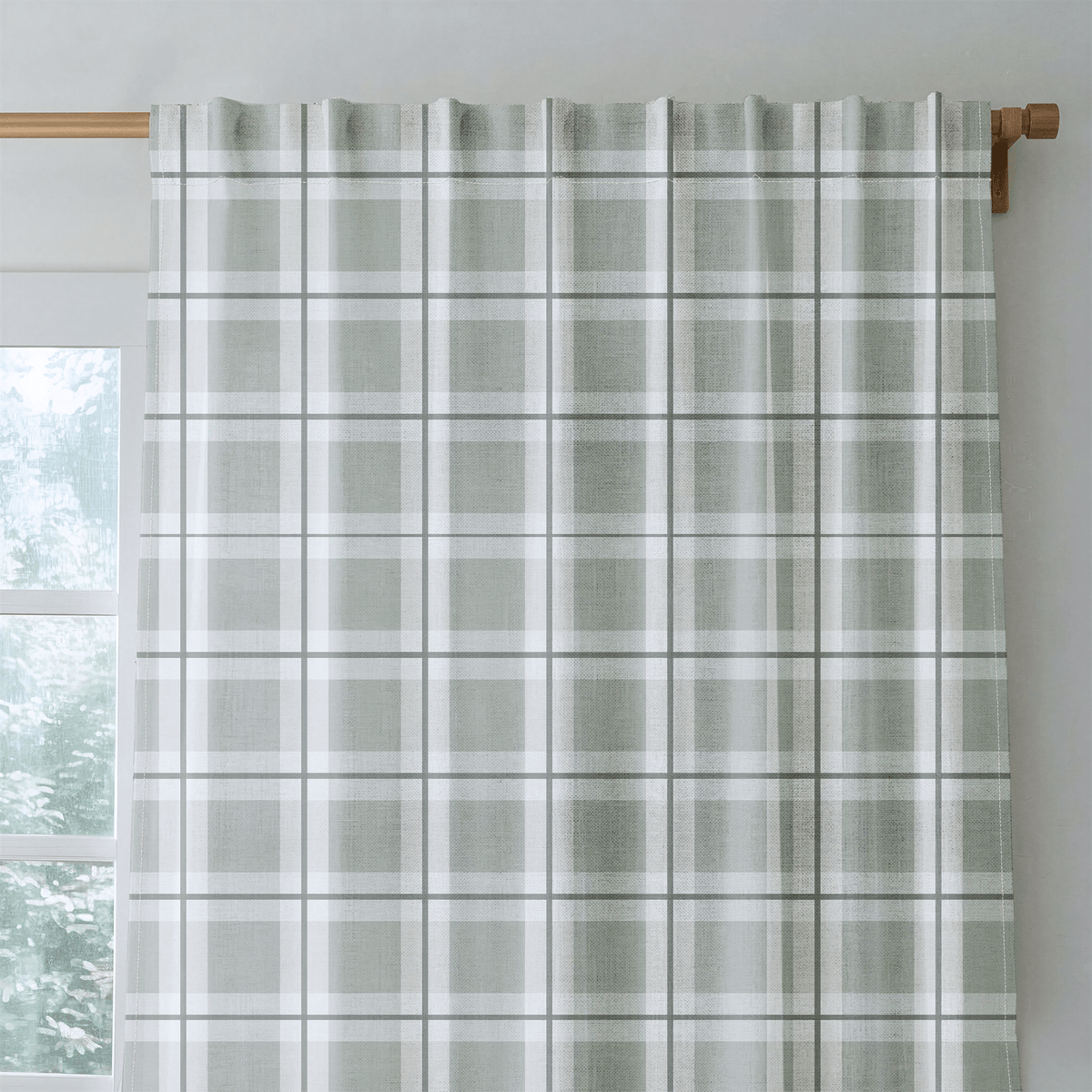 Check Please! - Green - Curtain Panel - The Drapery