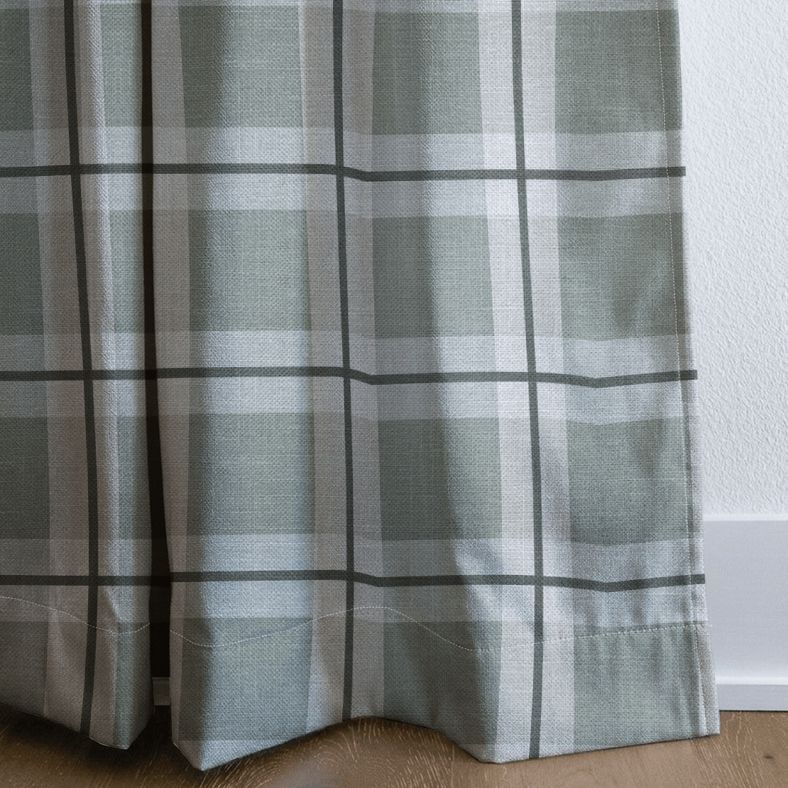 Check Please! - Green - Curtain Panel - The Drapery