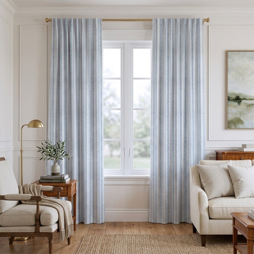 Chelsea Blue - Curtain Panel - The Drapery