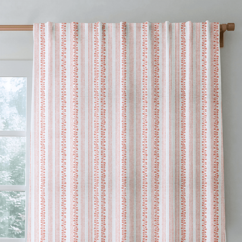 Chelsea Coral - Curtain Panel - The Drapery