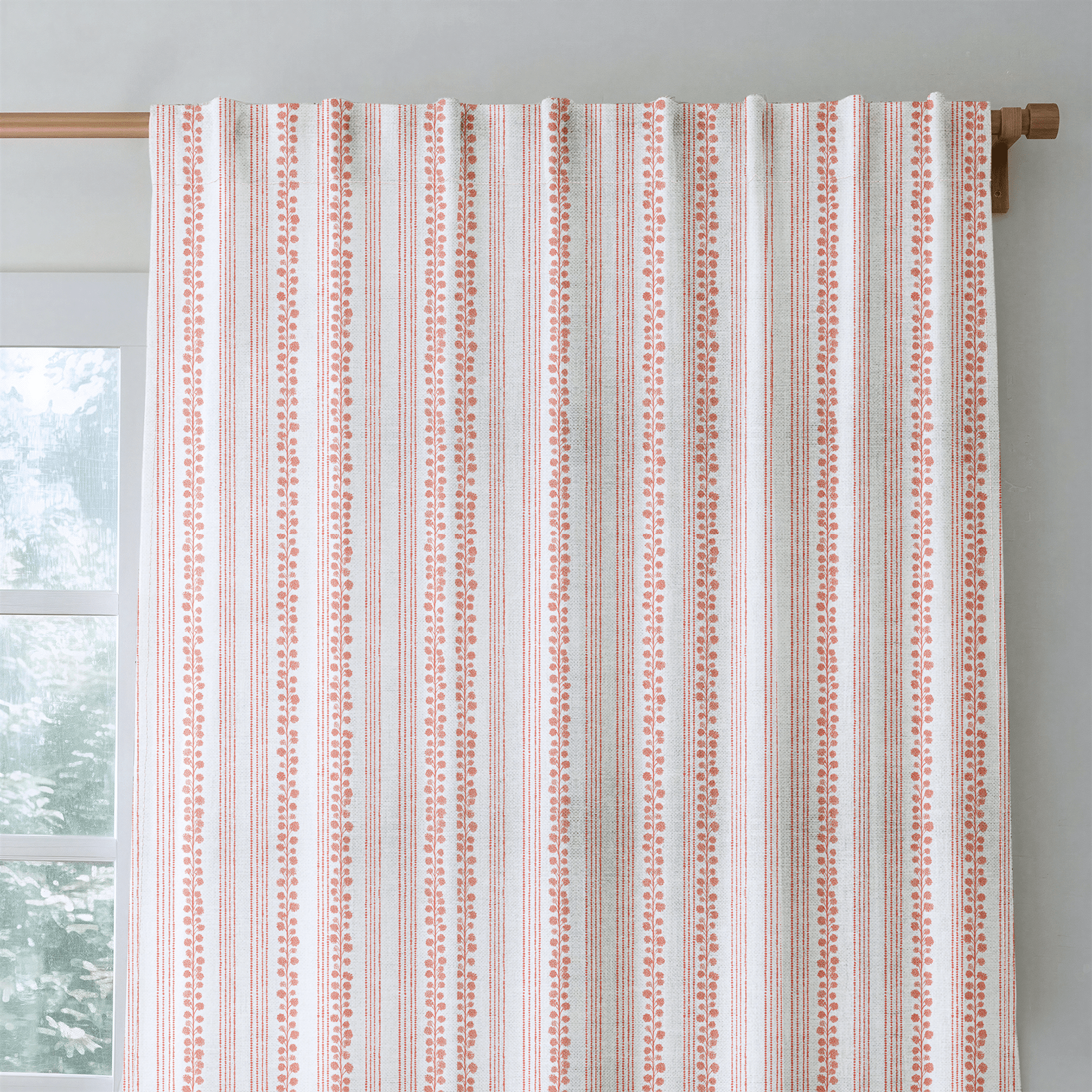 Chelsea Coral - Curtain Panel - The Drapery