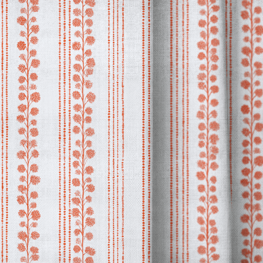 Chelsea Coral - Curtain Panel - The Drapery