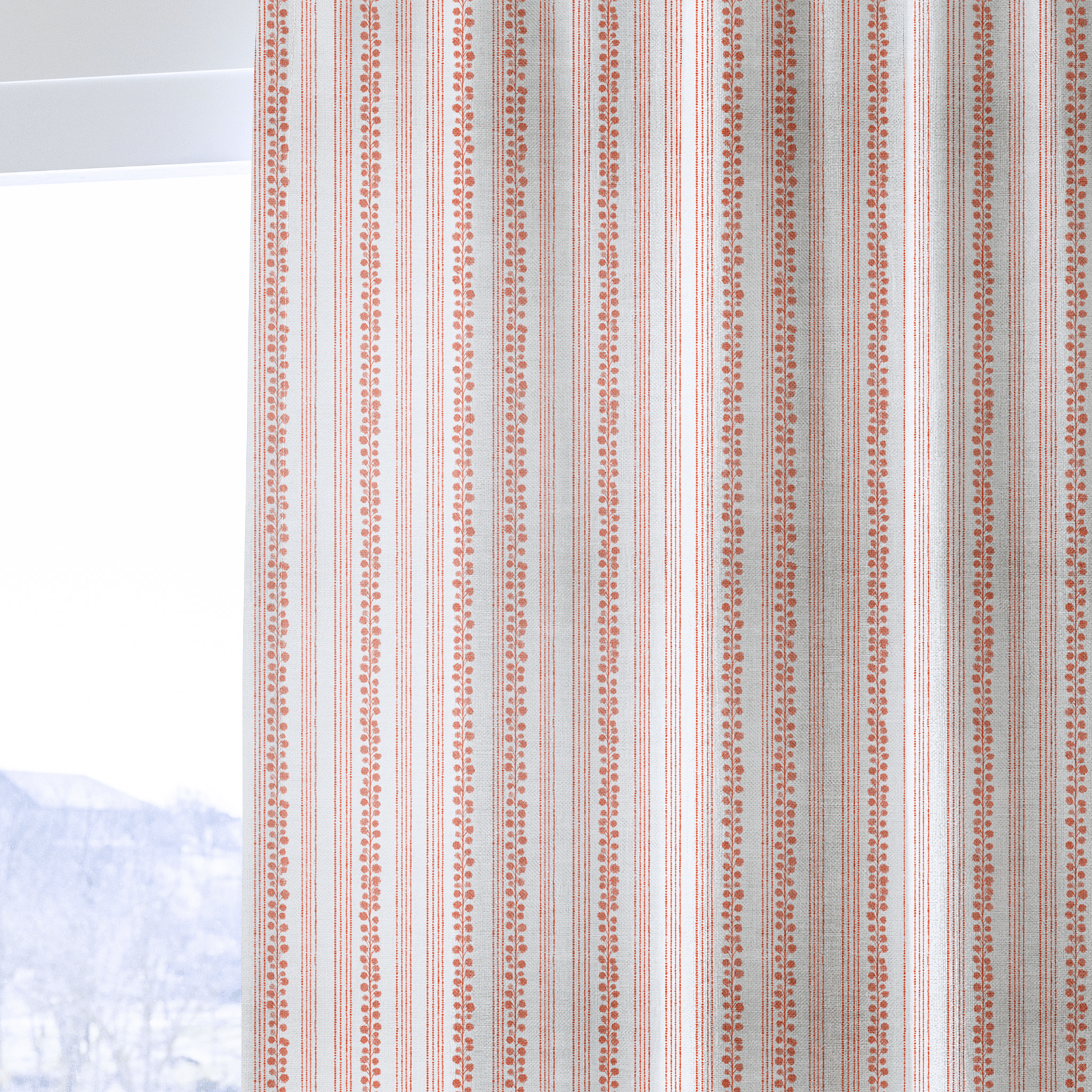 Chelsea Coral - Curtain Panel - The Drapery