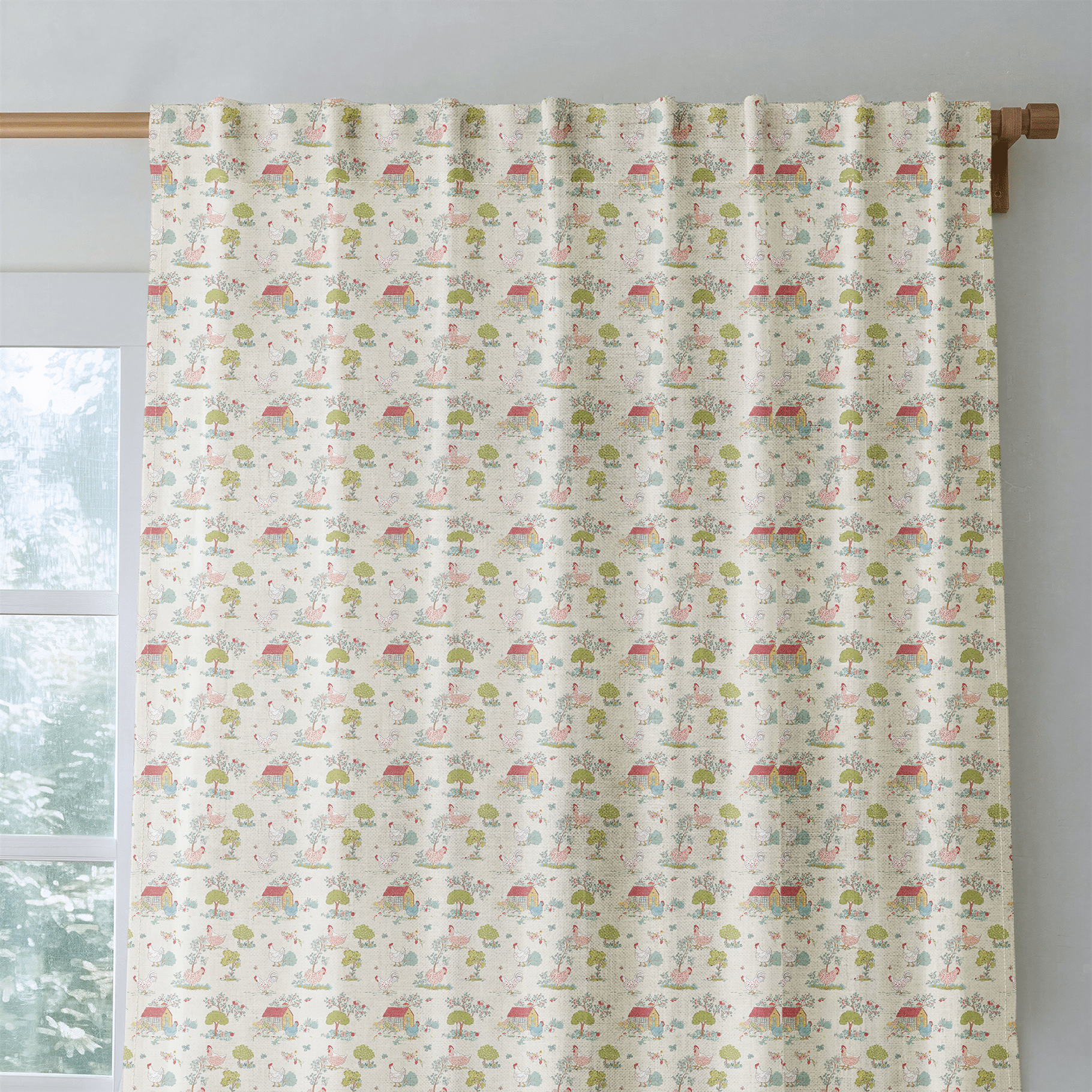 Chicken Farm - Curtain Panel - The Drapery