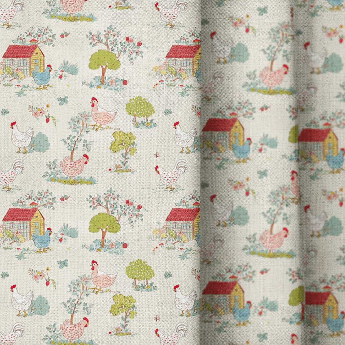 Chicken Farm - Curtain Panel - The Drapery