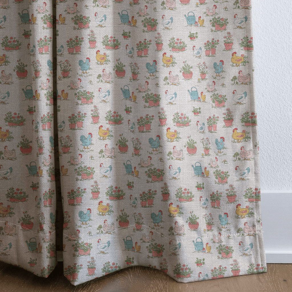 Chickens in the Garden - Curtain Panel - The Drapery