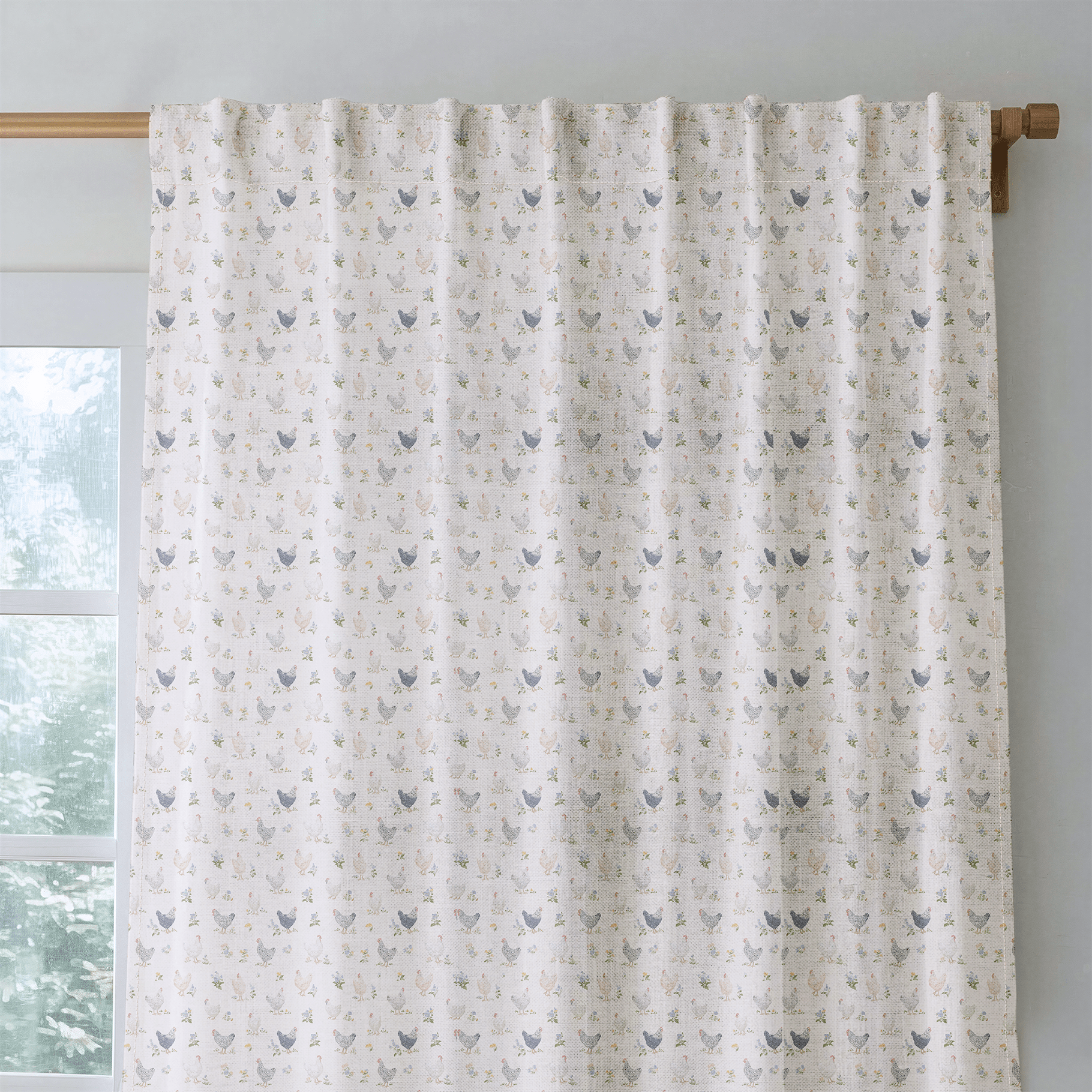 Chickens Roosters - Curtain Panel - The Drapery