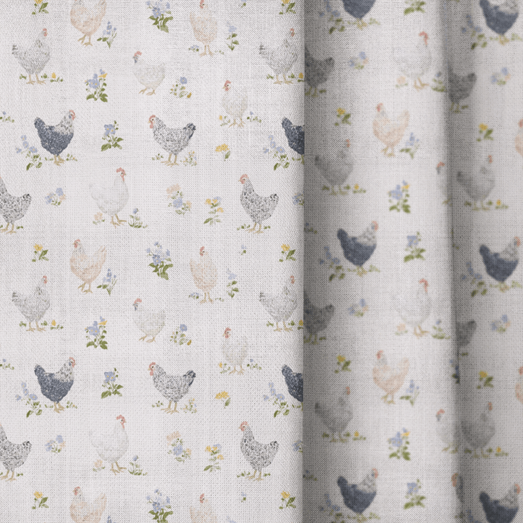 Chickens Roosters - Curtain Panel - The Drapery