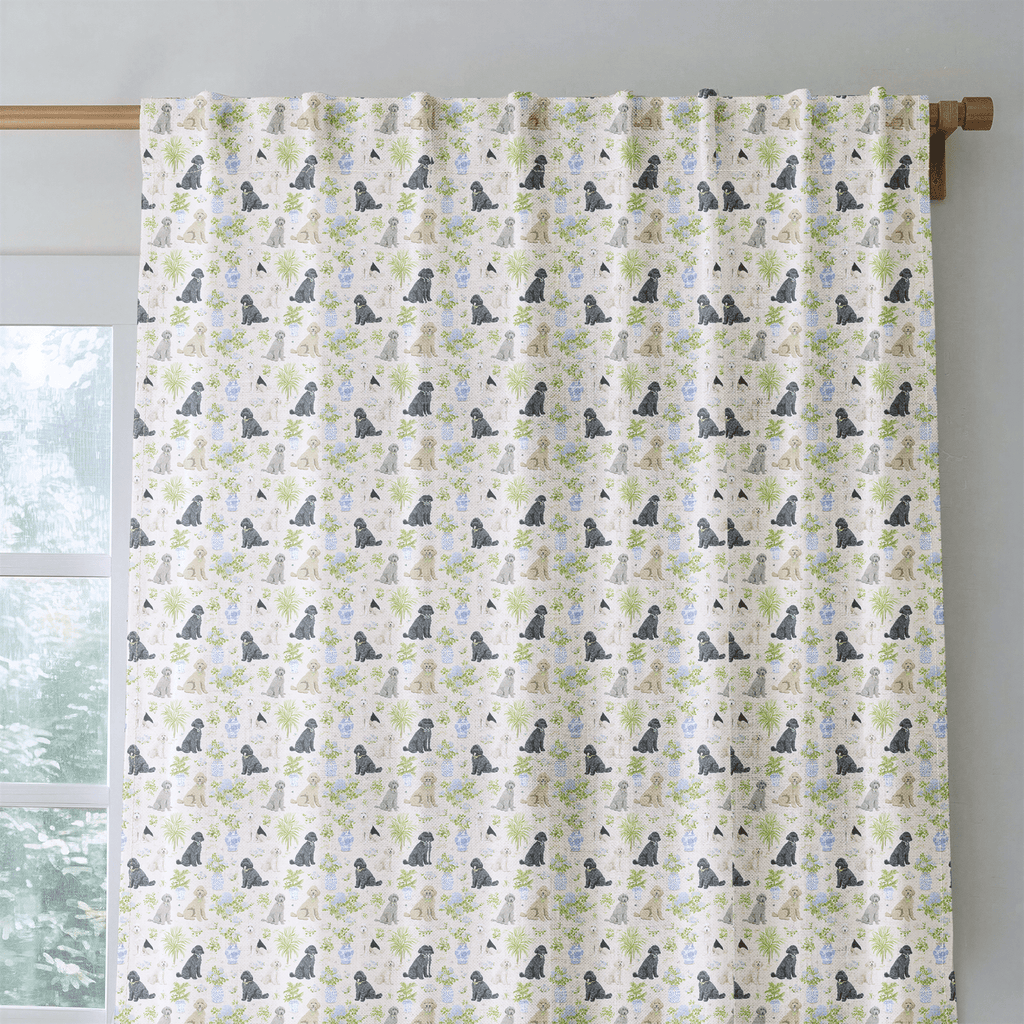 Chinoiserie Dogs - Curtain Panel - The Drapery