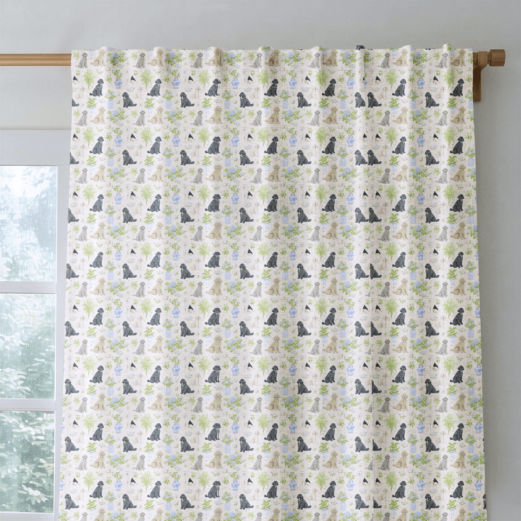 Chinoiserie Dogs - Curtain Panel - The Drapery