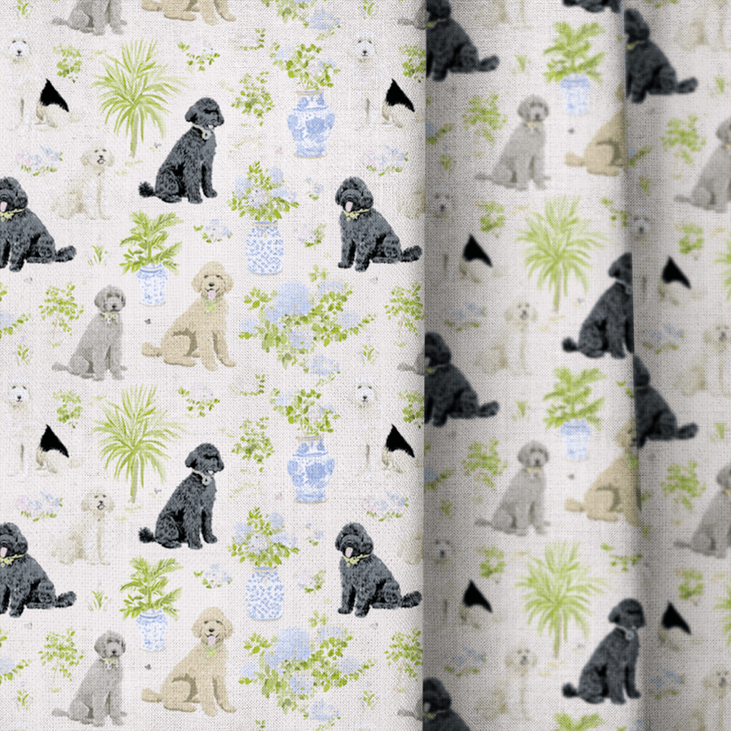 Chinoiserie Dogs - Curtain Panel - The Drapery