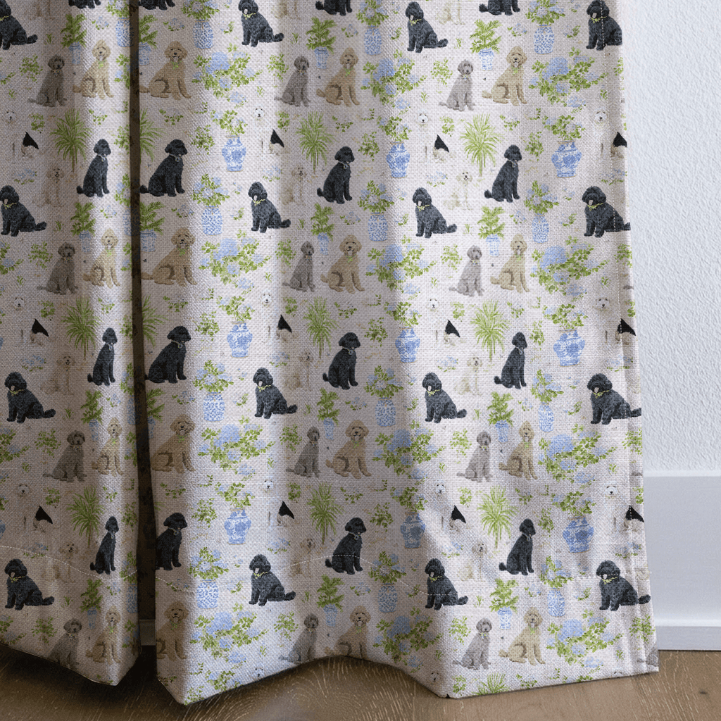 Chinoiserie Dogs - Curtain Panel - The Drapery