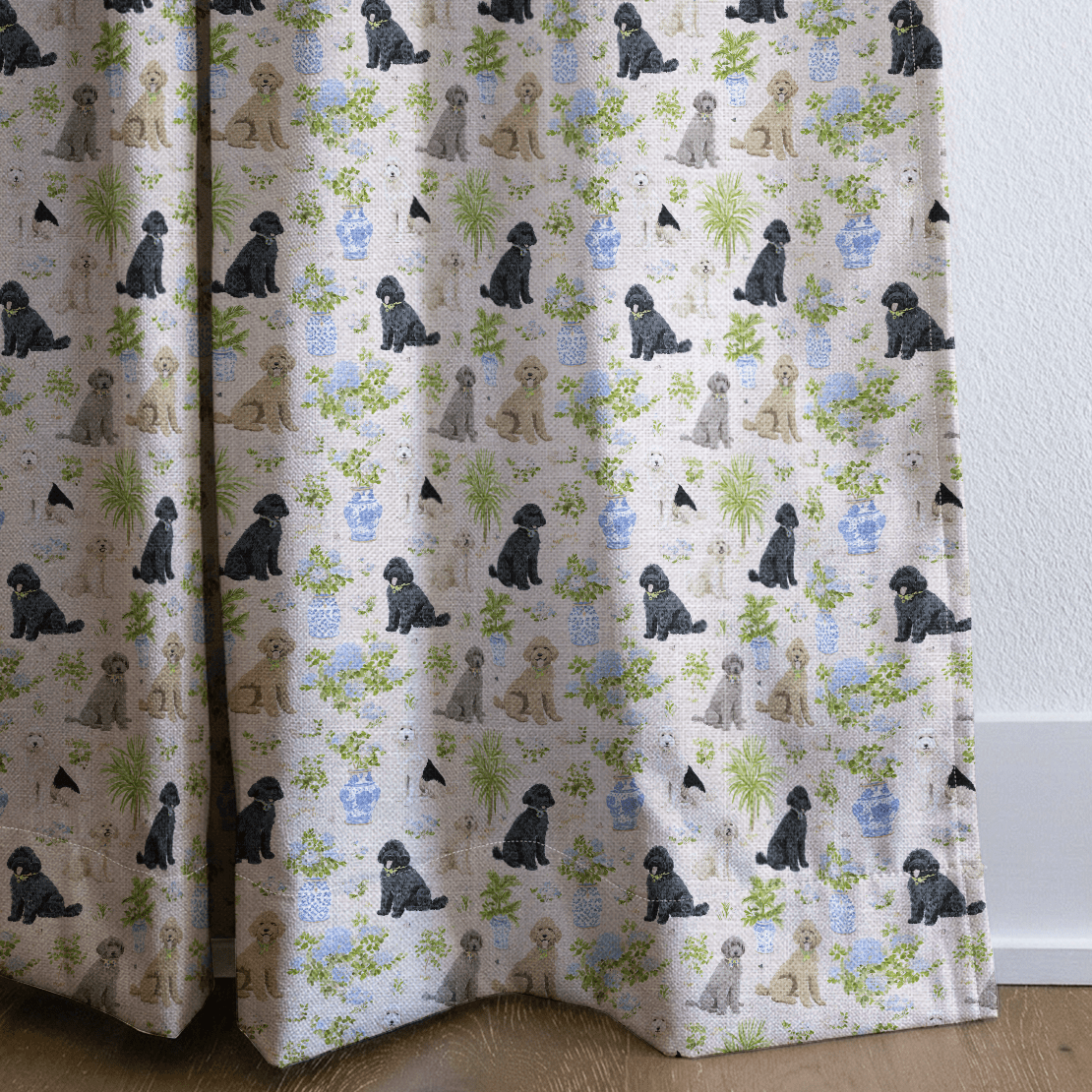 Chinoiserie Dogs - Curtain Panel - The Drapery