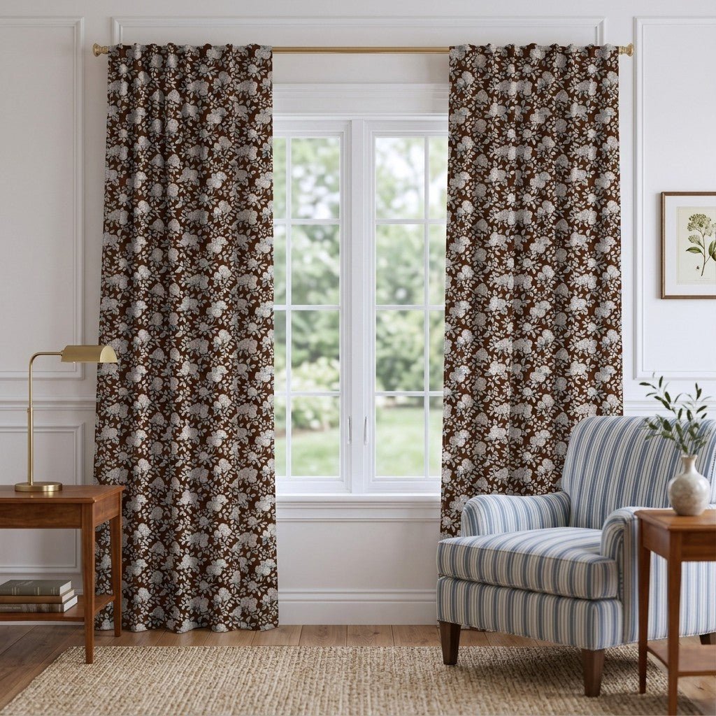 Chocolate Gardens - Curtain Panel - The Drapery