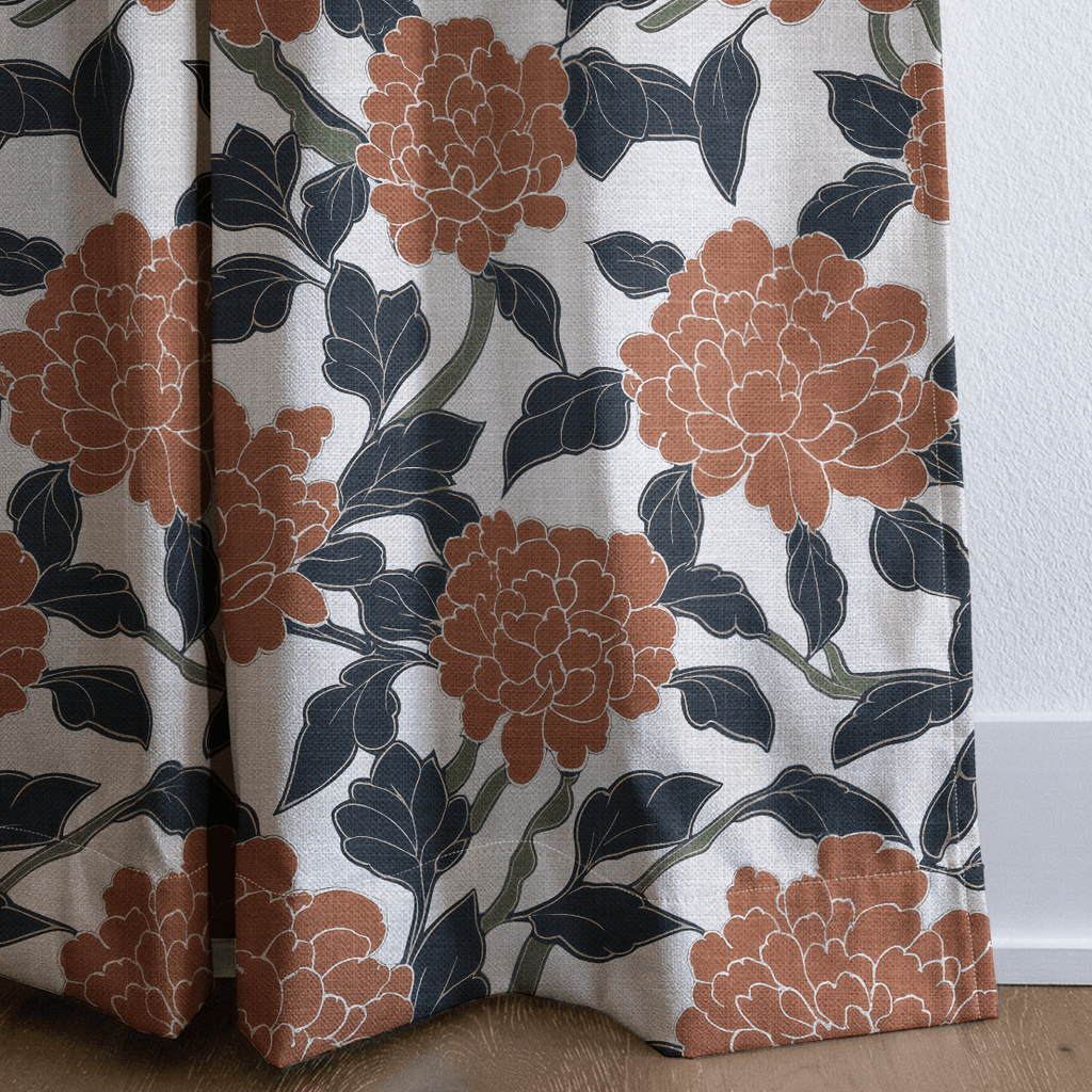 Chrysanthemum Night - Curtain Panel - The Drapery