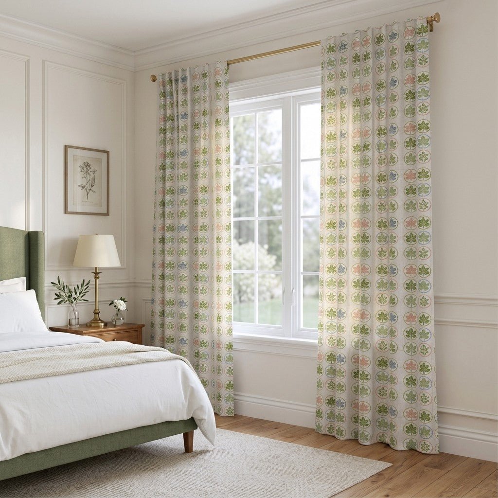 Circle Leaves - Curtain Panel - The Drapery