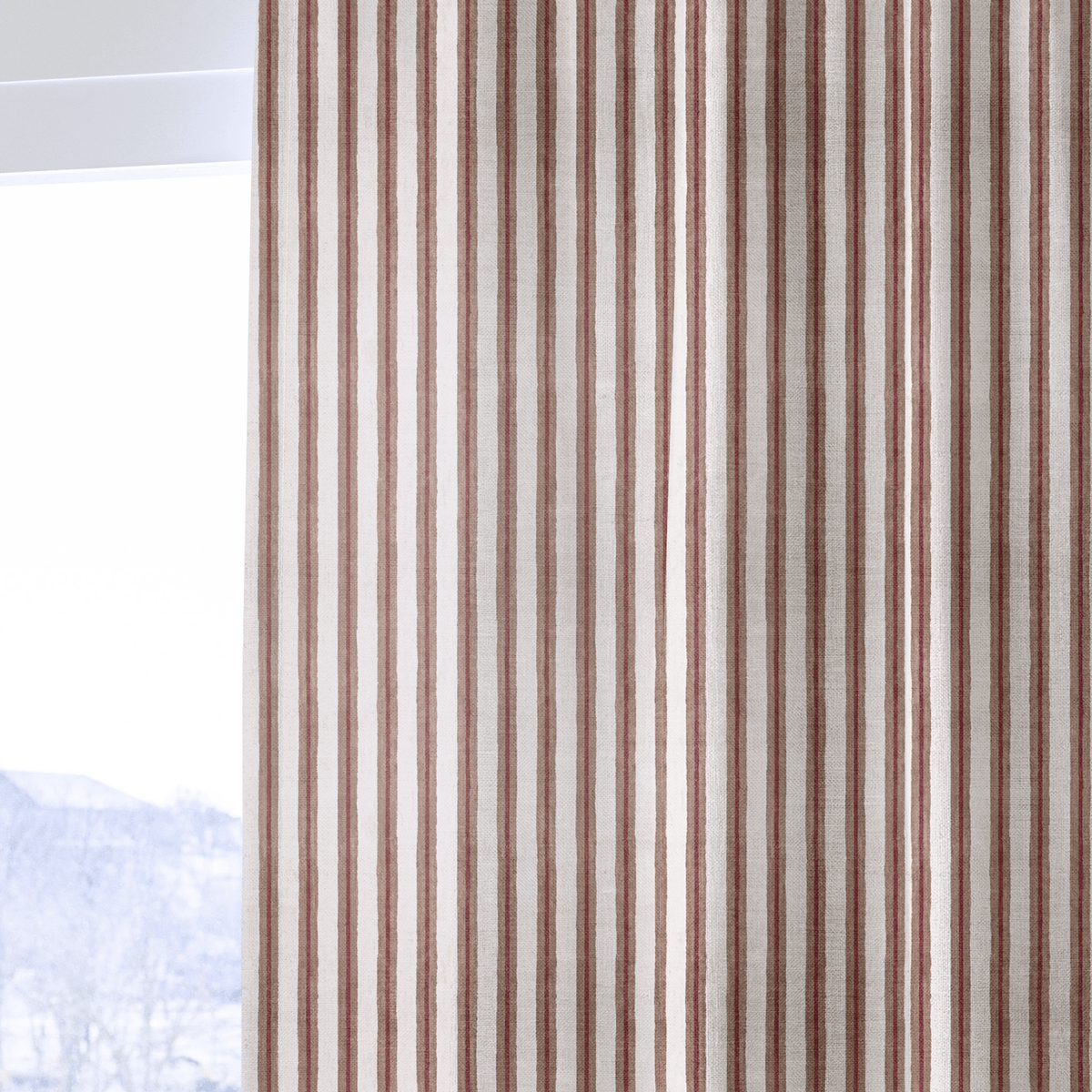 Clementine Ticking Stripe - Curtain Panel - The Drapery