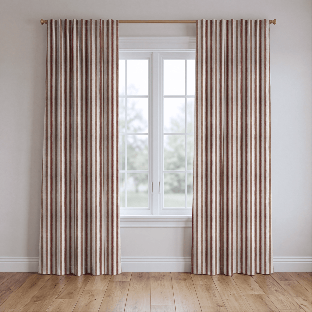 Clementine Ticking Stripe - Curtain Panel - The Drapery
