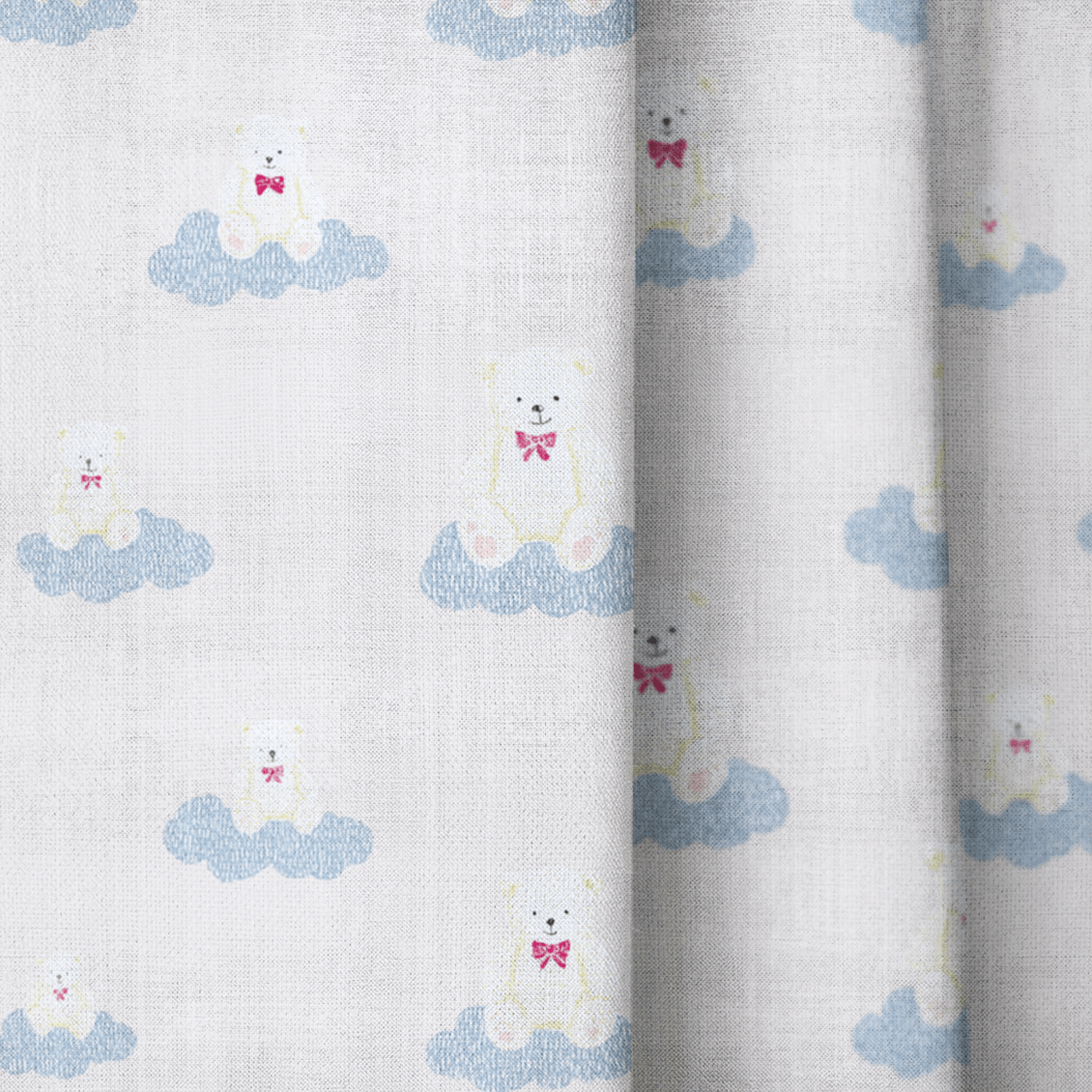 Cloud Teddys - Curtain Panel - The Drapery
