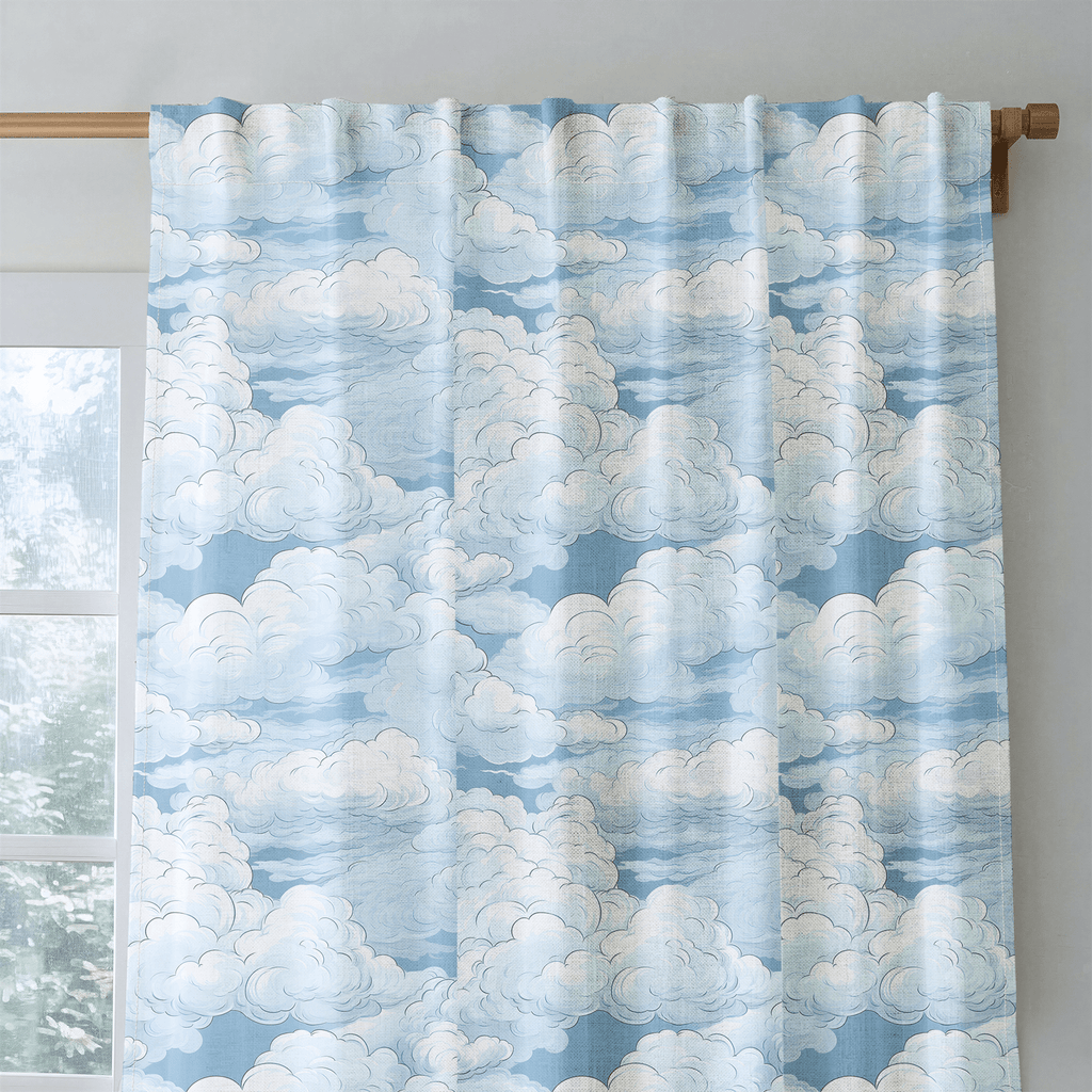Cloudy Sketch - Curtain Panel - The Drapery
