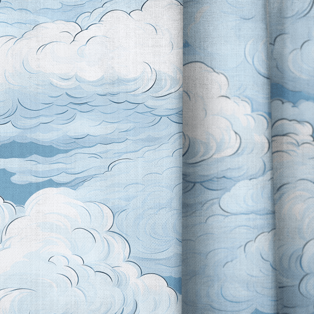 Cloudy Sketch - Curtain Panel - The Drapery