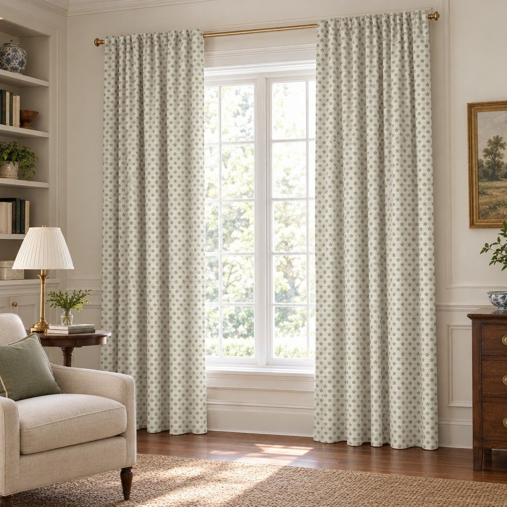 Clover Ditsy Bloom - Curtain Panel - The Drapery