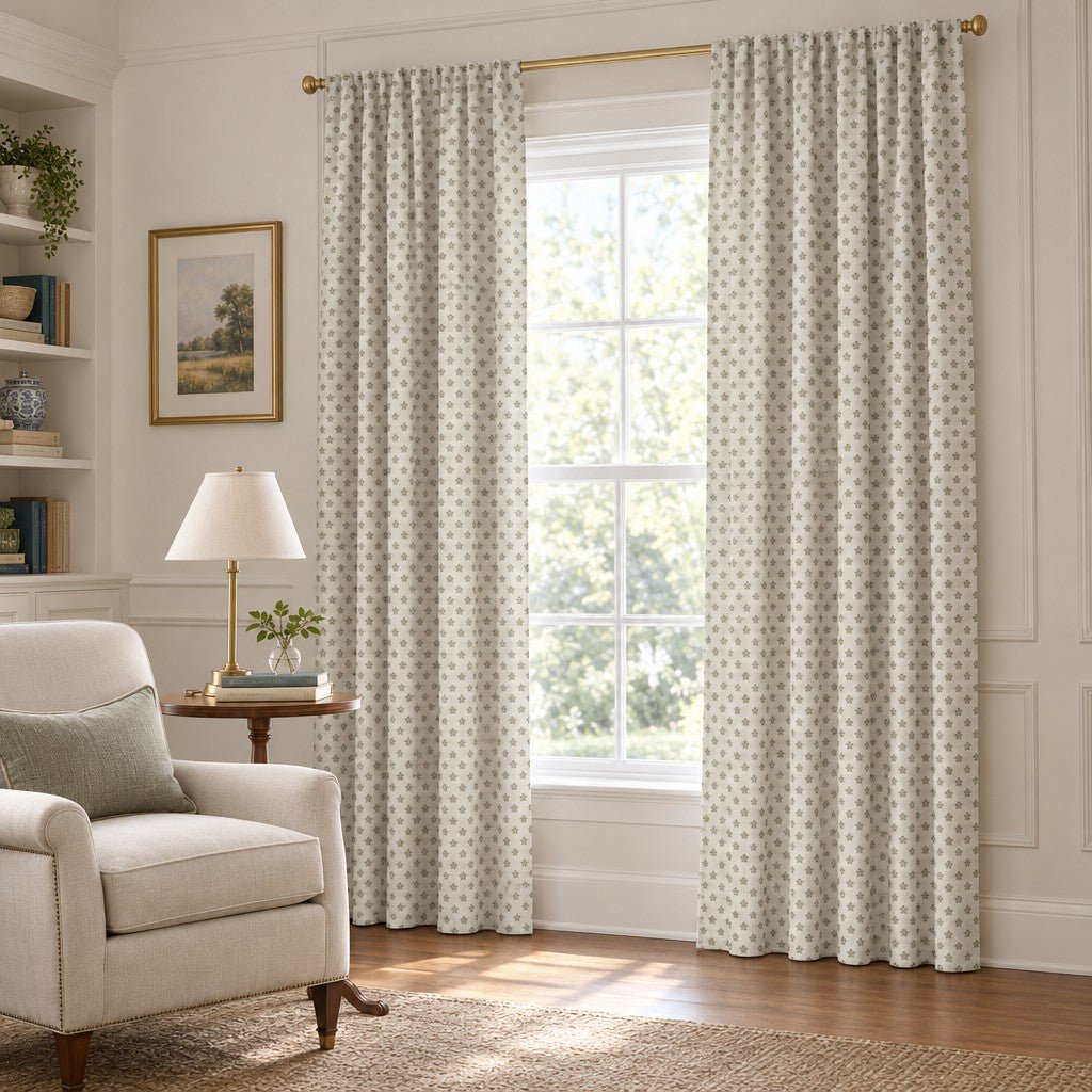 Clover Ditsy Bloom - Curtain Panel - The Drapery