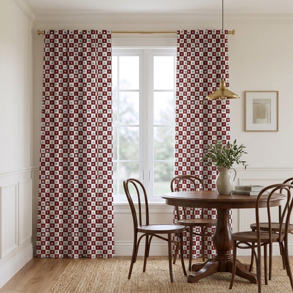 Coastal Check - Curtain Panel - The Drapery