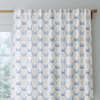 Coastal Grid - Curtain Panel - The Drapery