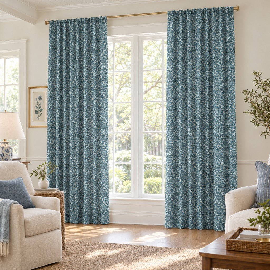 Coastal Peony - Curtain Panel - The Drapery