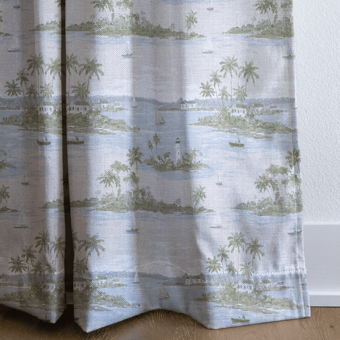 Coastal Scene - Curtain Panel - The Drapery